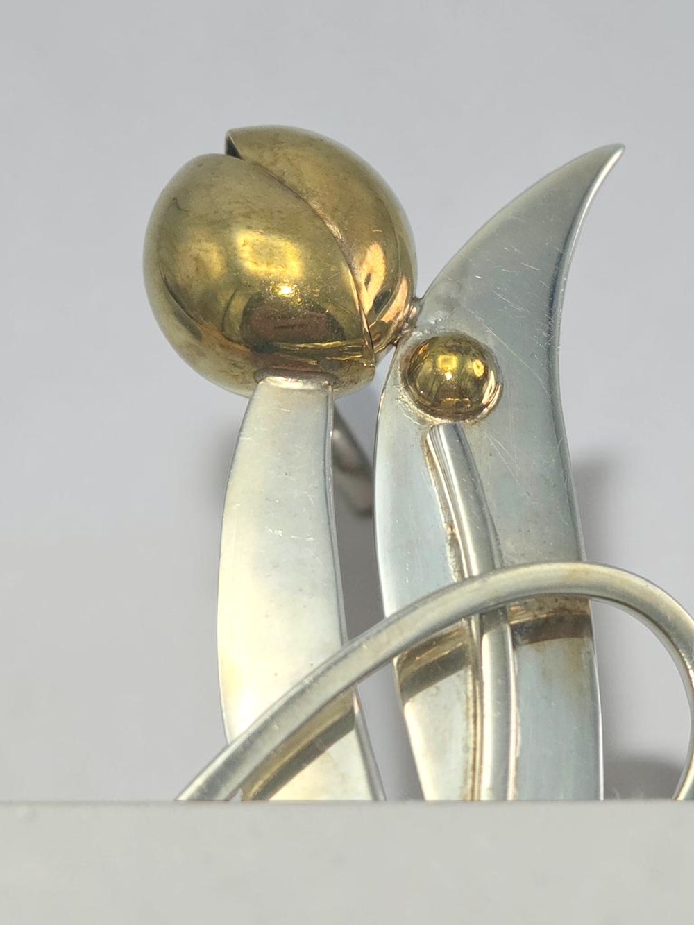 Vintage Taxco Mexico Sterling Silver Modernist Brooch TC-126 Abstract MCM 21g - Picture 4 of 11